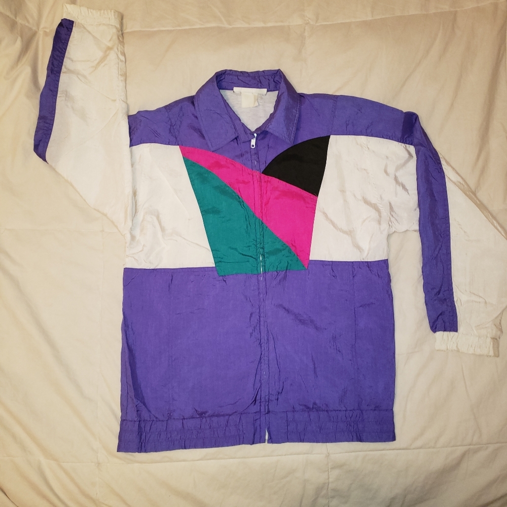 Vtg Windbreaker Jacket Colorful